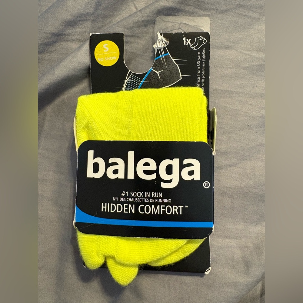 NIP Balega Hidden Comfort No Show Socks Zesty Lemon Citron (Yellow) Sz Small